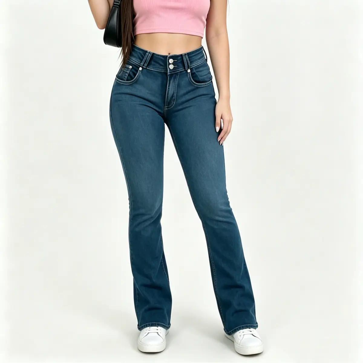 Women's Boot Cut Stretch Jeans - Tummy Control, Butt Lifting Denim Bottoms for Women's Daily Wear