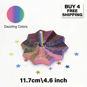 3D Printed Expanded Sensory Fidget Star, New Stress Relief Sensory Whirling Spiral with Handle, Very Satisfying Sight and Sound with Hypnotizing Visual Fidget Toy