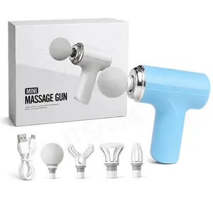 Mini Pocket Massage Gun with 6 Speeds - High-Power Deep Tissue Muscle Massager with 4 Heads and LCD Screen