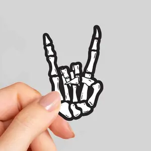 Rock Skeleton Sticker, Skeleton Sticker, Rock and Roll Sticker, Skeleton Hand Sticker, Laptop Sticker, Water Bottle Sticker