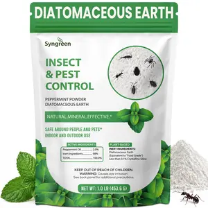 Food Grade Diatomaceous Earth Powder with Peppermint for Crawling Insect Control, Bed Bug, Ant & Roach Killer for Indoor & Outdoor Pest Barrier Protection 1 lb