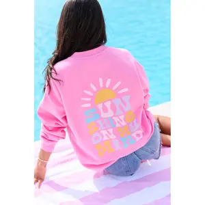 Sunshine On My Mind Pink Graphic Sweatshirt