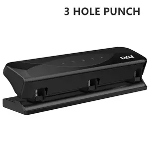 3 Hole Punch, 1 Count Manual/Electric Hole Puncher, Desktop Hole Puncher with Large Shavings Tray, Office Stationery & Supplies