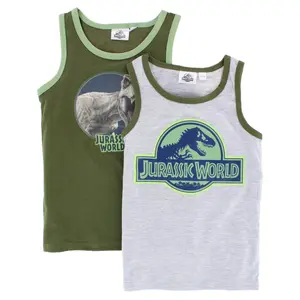 Textiel Trade Toddler Boy's Jurassic World Singlet (2 Pack), Undershirts