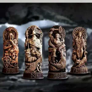 Viking Worship Altar Sculpture, Nordic Gods Sculpture, Home Decoration, Wine Cabinet Bookshelf and Outdoor Gardening Perfect Ornaments