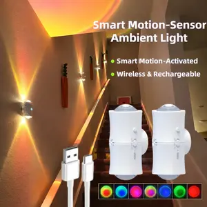 Motion Sensor Night Light, Rechargeable Stick On LED Light for Bedroom Hallway Stairs, Magnetic Wall Light, RGB Home Decor tiktokshopspringglowup summerwins