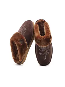 Men's Soft Slippers, Indoor/outdoor Warm Plush Comfort Home Shoes, Puffy Wide Loafer Slipper, Cozy and Comfy Footwear, Fashionable Soft Slippers, Casual Slipper