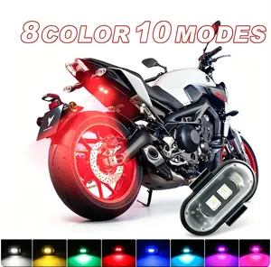 6Pcs Remote Control LED Wireless Car Light, USB Rechargeable 8Color, 10Modes RGB LED Light, Waterproof Car Interior Decoration Light, Car Lighting Accessories, Suitable for Car Interior, Truck, Motorcycle, e bike