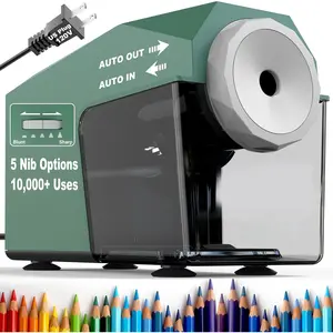 Electric Pencil Sharpener,  & Hands-Free, 10K+ Uses, 5 Nibs, Fully Automatic Pencil Sharpener for Classroom, Heavy Duty Sharpeners for No.2//Colored Pencils (?6.5-10.5mm)  Plug(120V)