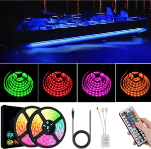 LED Boat Strip Lights, 12v 40FT Multi-Color Marine Pontoon Led Lights,  Boat Interior Light,  Deck Gunnel Hull Trailer Courtesy Light Strip, Night Fishing Lighting for Bass Jon Yacht