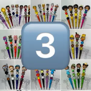 3 doorables character beaded pens bundle