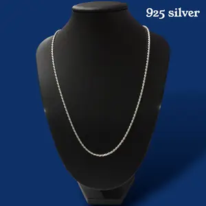 925 Sterling Silver Rope Chain 2mm  18 Inch Solid Silver Necklace Minimalist Unisex Chain 6g