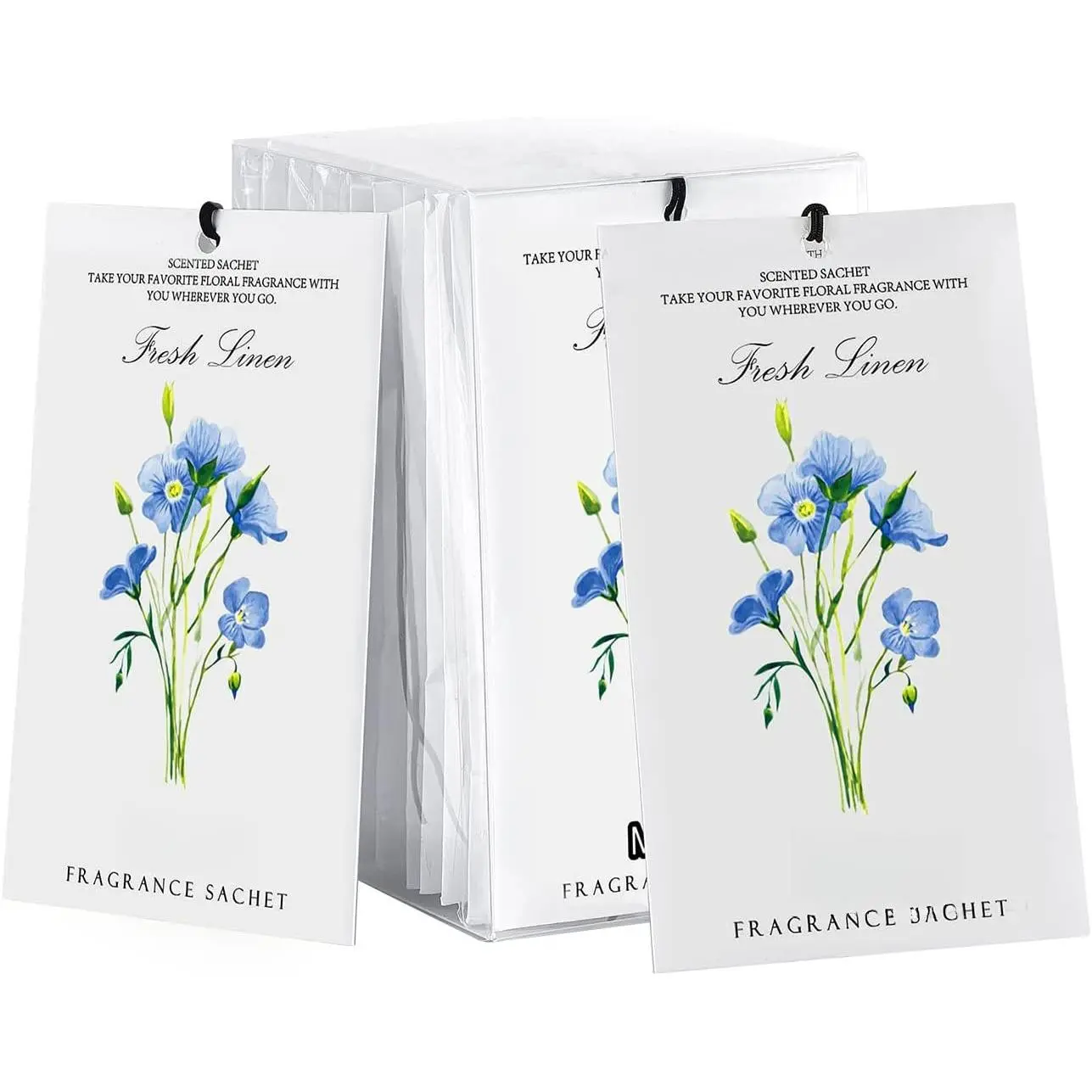 12 Pack  Linen Scented Sachets for Drawer, Closet &  Air Freshener Bags | Odor Eliminator & Fabric Refresher | Crisp, Clean    Set