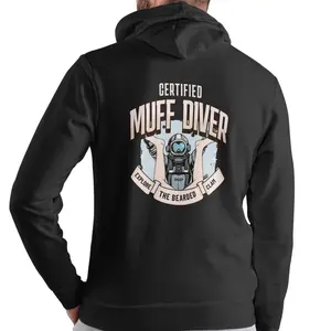 Men's Certified Diver Graphic Hoodie - Long Sleeve Comfortable Sweatshirt with Unique Graphic Print, Casual Menswear Tops for Bearded Clam Exploration