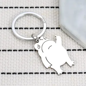 Unisex Frog Shape Keychain – Stainless Steel Metal Key Ring, Cute & Durable Key Holder