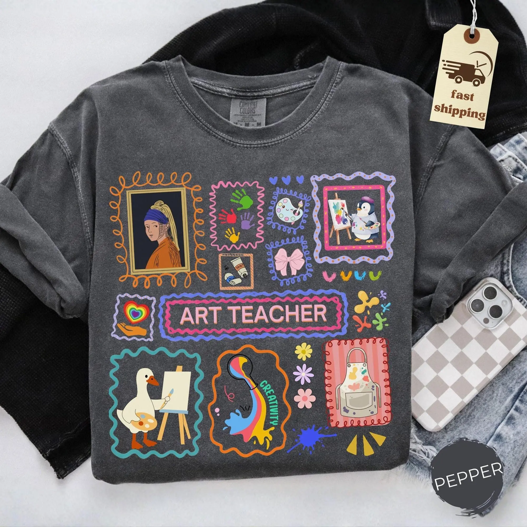 Comfort Colors Art Teacher TShirt Funny Art Teacher Tee Back To School
