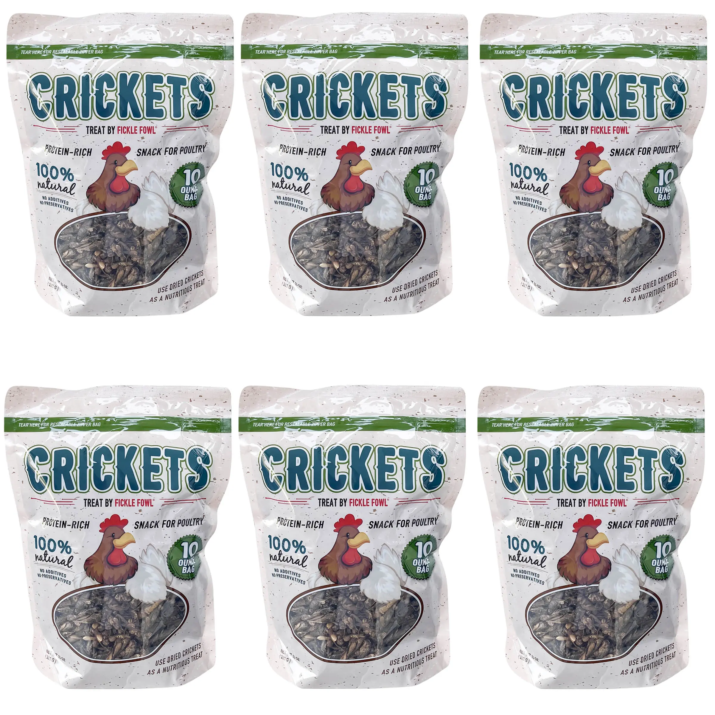 Fickle Fowl 10 oz. Bag of Dried Crickets (6 Pk.)