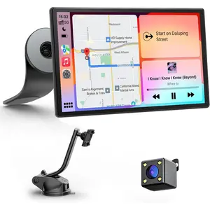 9" CarPlay Screen for Car with Apple CarPlay & Android Auto, Portrait & Landscape Mode, Touchscreen & Backup Camera, GPS Navigation/Voice Control/OTA/Bluetooth/AUX/FM