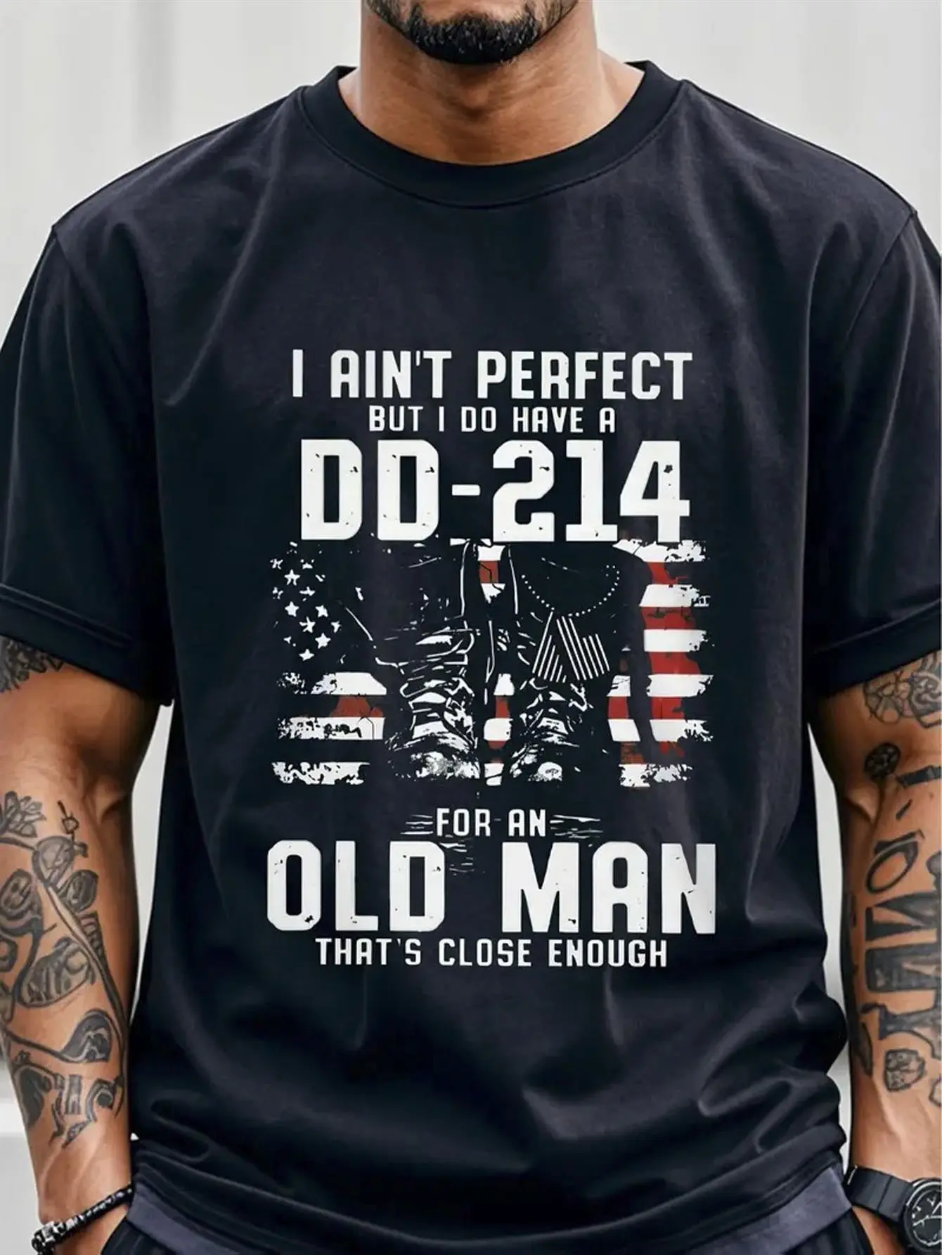 Men's 100 Cotton Military Veteran T-Shirt - DD-214 unisex soft cotton short sleeve t shirt, vintage graphic casual tee for men women teens, perfect birthday holiday gift for camping travel gym daily street casual wear