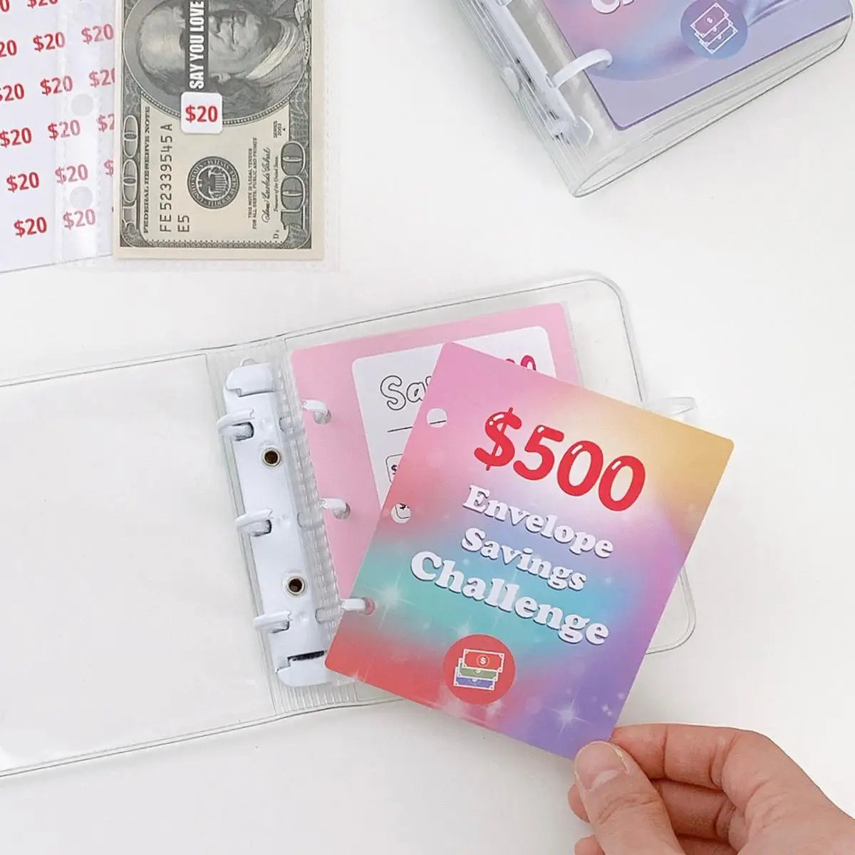 Savings Challenge Binder, 1 Count Budget Binder with Cash Accessories and Envelopes for Easy Money Saving, Budget Binder for Home Office