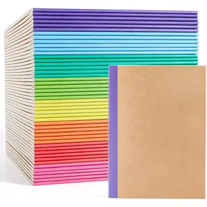 48 Pack Composition Notebooks Bulk,  Cover Lined Blank College Ruled Composition Travel Journals with Rainbow Spines For Women Students Business, 60 Pages, 8.3"x 5.5", A5, 8 Colors