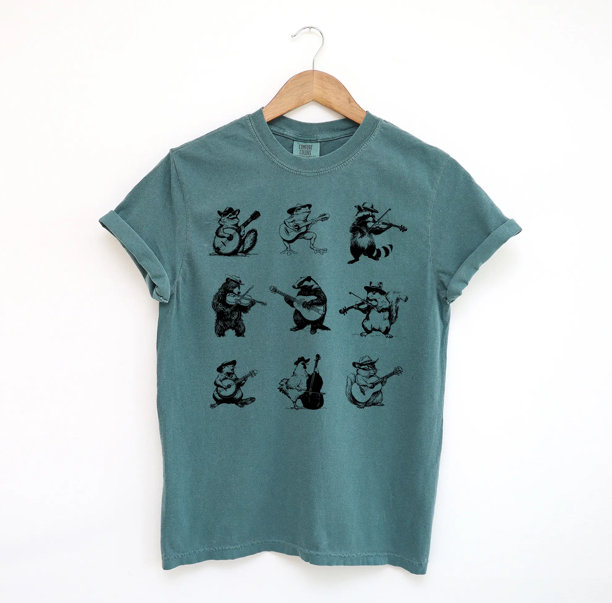 Animals Playing Music Funny T Shirt, Silly Comfort Colors Shirt
