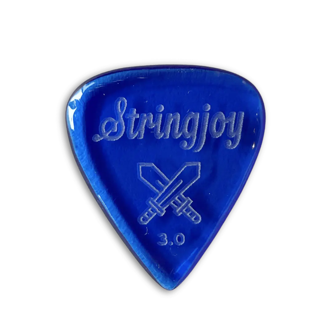 Stringjoy Textured Durable Longsword Acrylic Guitar Picks - 2-Pack, 1.5mm to 3.0mm Thickness Options, Musical Instrument Accessory, Do-It-All Daggers