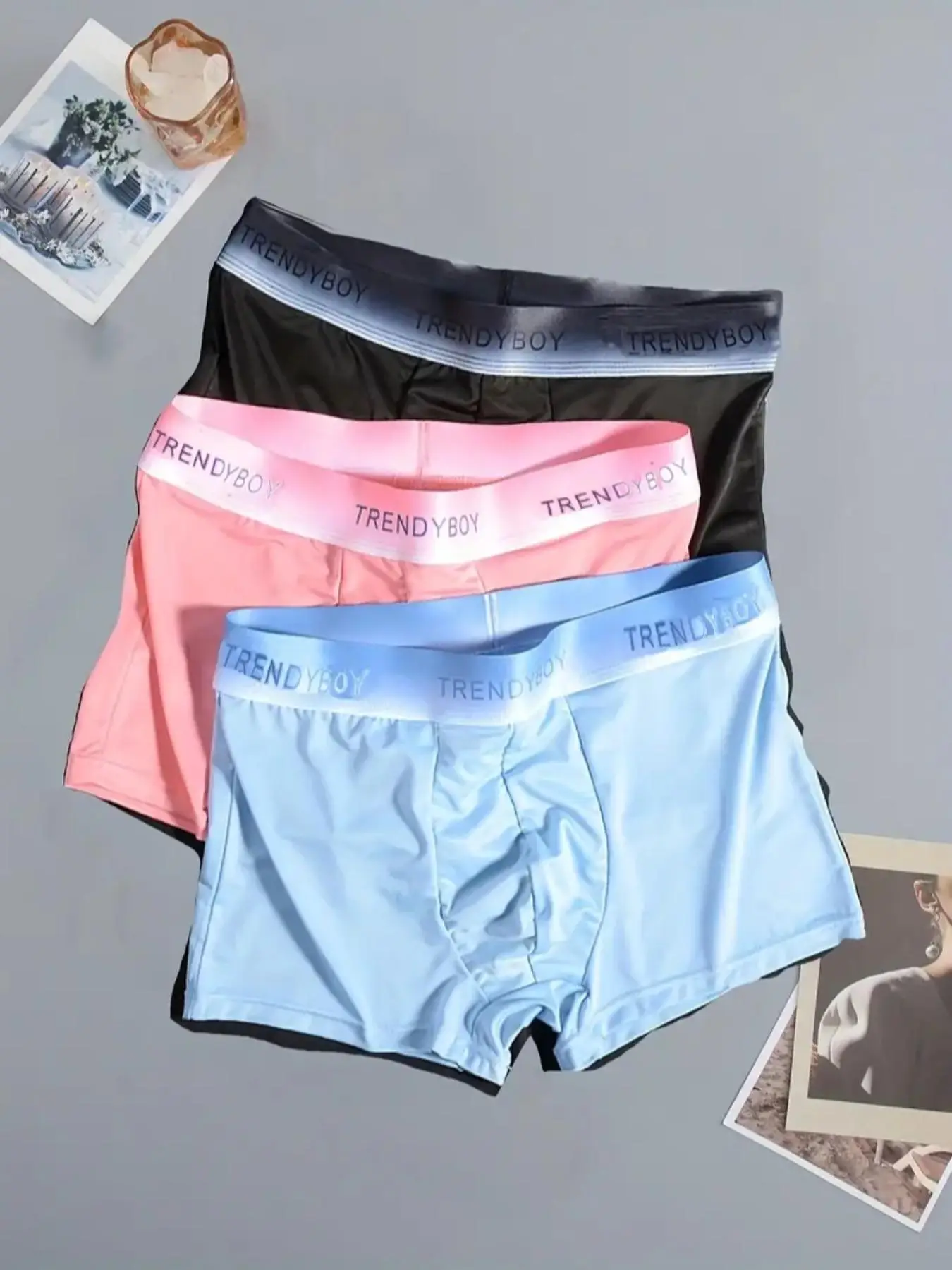 Men's 3pcs Letter Print Boxer Briefs, Fall Wear, Fallfreshness Soft Breathable Comfy Boxer Brief for Daily Wear, Men's Underwear for All Seasons