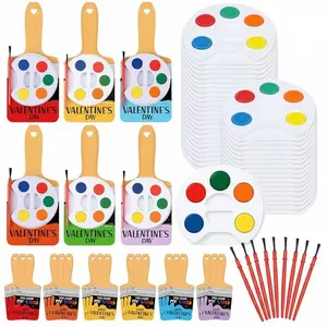 18/36 Pcs Mini Watercolor Paint Sets Bulk Gifts for Kids Include watercolor Paint and Canvas Panel with Wooden Easel Brush Kit for School Classroom teacher students Holiday Gifts