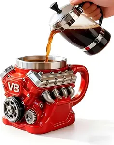 V8 Engine Coffee Mug, Creative Car Engine Coffee Cup, Personalized Coffee Mug, Perfect For Car Enthusiast