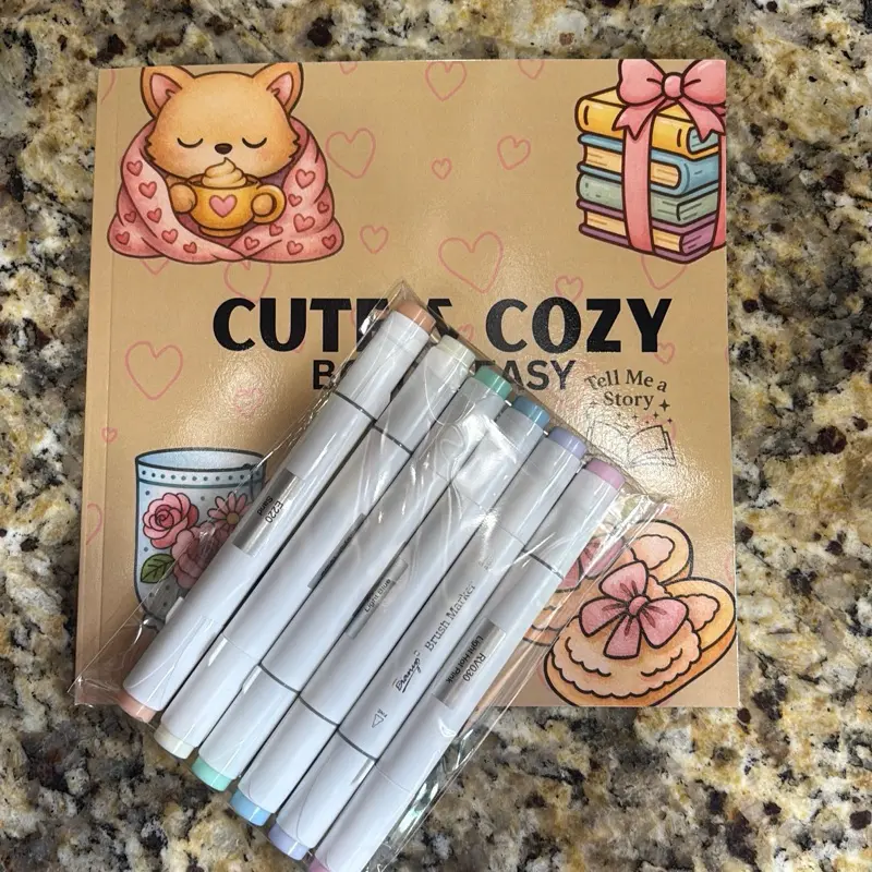 Book and markers bundle 6 pack mystery Bianyo brush tip markers Book and markers bundle 6 pack mystery Bianyo brush tip markers