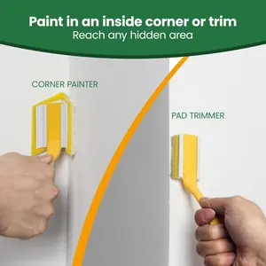 Paint Edger Tool Kit, 9 Inch Paint Pad Set, 7 PCS Paint Edger with Trim, Touch-Up Pad,Corner Wall and Ceiling Pad Painter,360° Rotation Handle Paint Edger Trimmer with Refill Pads