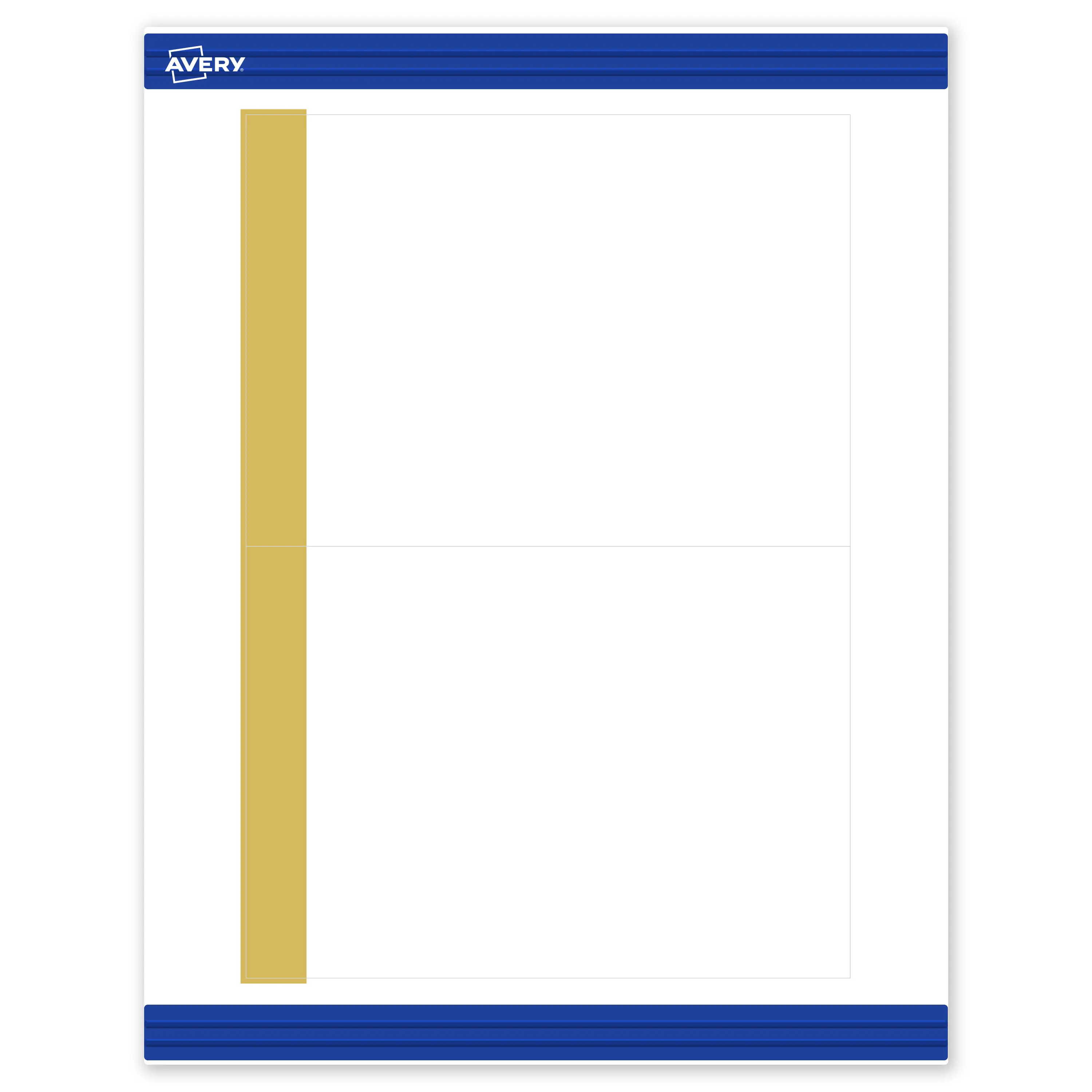 Avery Printable Rectangle Invitation Cards, 5" x 7", Matte White, Pre-printed Dipped Gold Edge Design, Sure Feed Technology, Laser & Inkjet Compatible, 40 Total