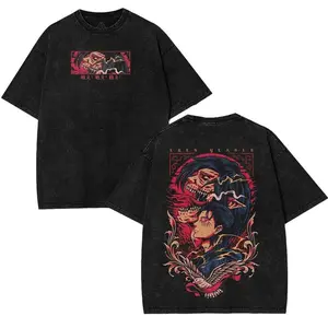 valentine shirts Attack On Titan, Eren Yeager Levi Red Double Sided Anime Manga T-Shirt, Unisex Mens Acid Print Classic Fit T-Shirt Cotton Menswear graphic tee men Top Seamless Smooth Tshirt Streetwear Crewneck