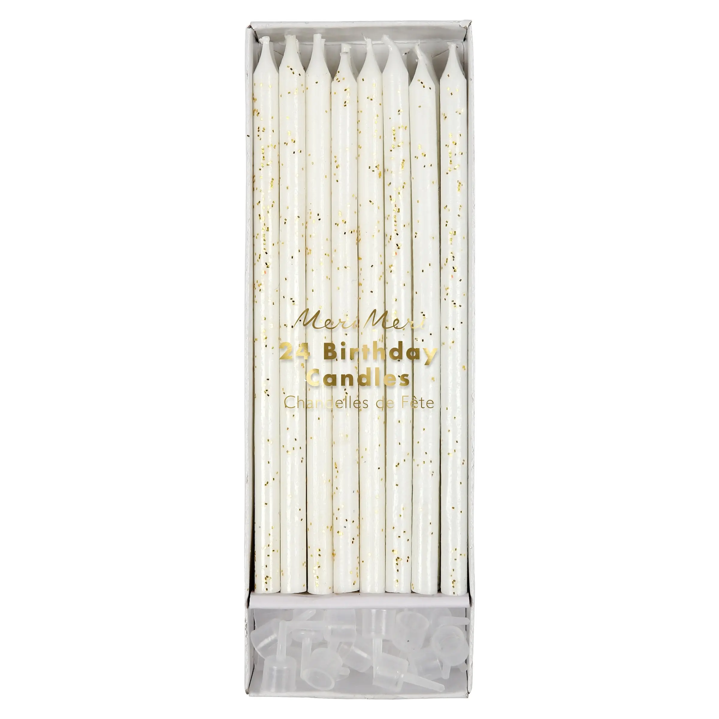 Gold Glitter Candles (x 24)
