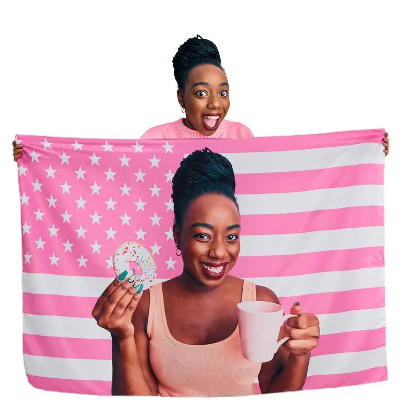 Custom Pink America  Tapestry - Personalized Custom Image Wall Art, House Decor, Cool Room Decor for Girls, for Dormitories, Bars, Room Inspo, Living Room Decor