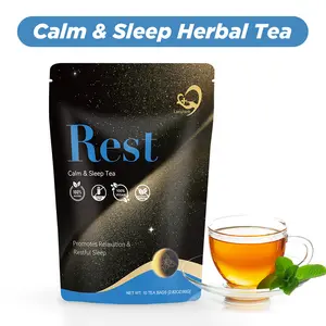 Laicuherb Rest Calm Evening Herbal Supplements for Women,8-Herb Formula for Support Relaxation,  and wind-down,10 Tea Bags