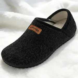 Women's Men's Fuzzy Slippers Casual House Shoes Solid Color Non Slip Barefoot Socks Shoes Warm Closed Back Indoor Outdoor Shoes