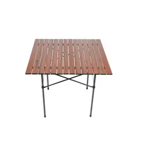 Ozark Trail Hazel Creek Square Folding Aluminum Roll-Top Camp Table
