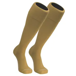 PEAR SOX Euro Solid Knee High Soccer Socks with Arch and Ankle Support (Vegas Gold)