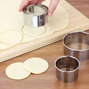 SHAON 3pcs Stainless Steel Dumpling Set - Round Rolling Pin And Dumpling Press, for Easy to Shape, Perfect for Holiday Parties