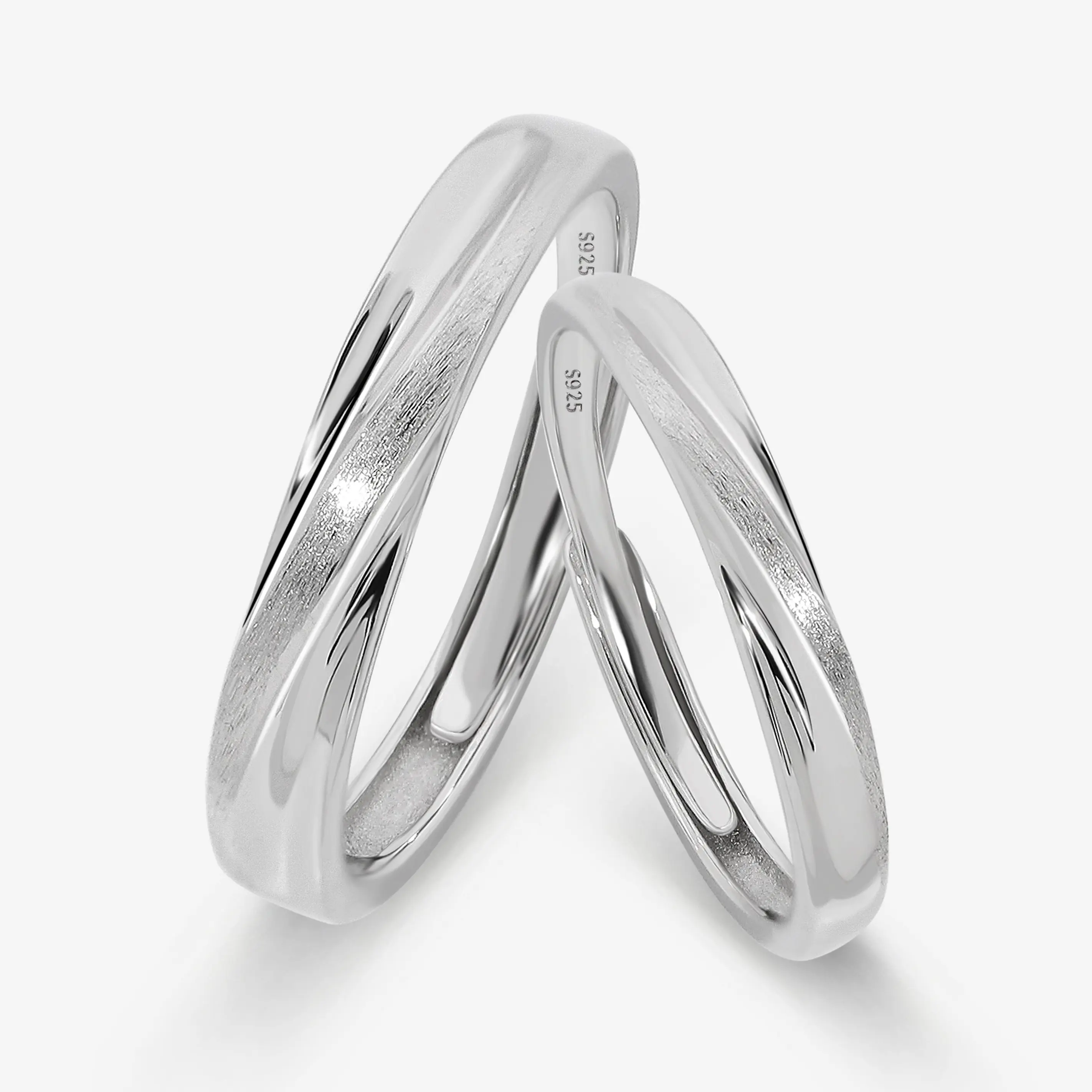 MEISSA I Will Always Love You Couples' Rings S925 Sterling Silver Mens Womens Matching Wedding Band Size Adjustable Personalized Gift Engrave Promise Ring Minimalist Perfect Gift Women Couple Ring for Women Handmade Engagement Christmas Gifts Gift for Her