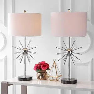 JONATHAN Y Aria Metal/Marble LED Table Lamp , for bedroom, living room, foyer, hallways, dining room, dorms