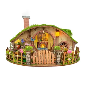 Handmade Magic Ring House Assembly Model, Wooden House Kit for Adults, Toy Model Gift for Family and Friends on Birthdays, Back-to-School, New Year and Valentine's Day
