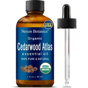 Organic Cedarwood Essential Oil 30 ml - Pure, Natural Oils for Aromatherapy, Diffusers, DIY, Candle and Soap Making Scent - Nexon Botanics