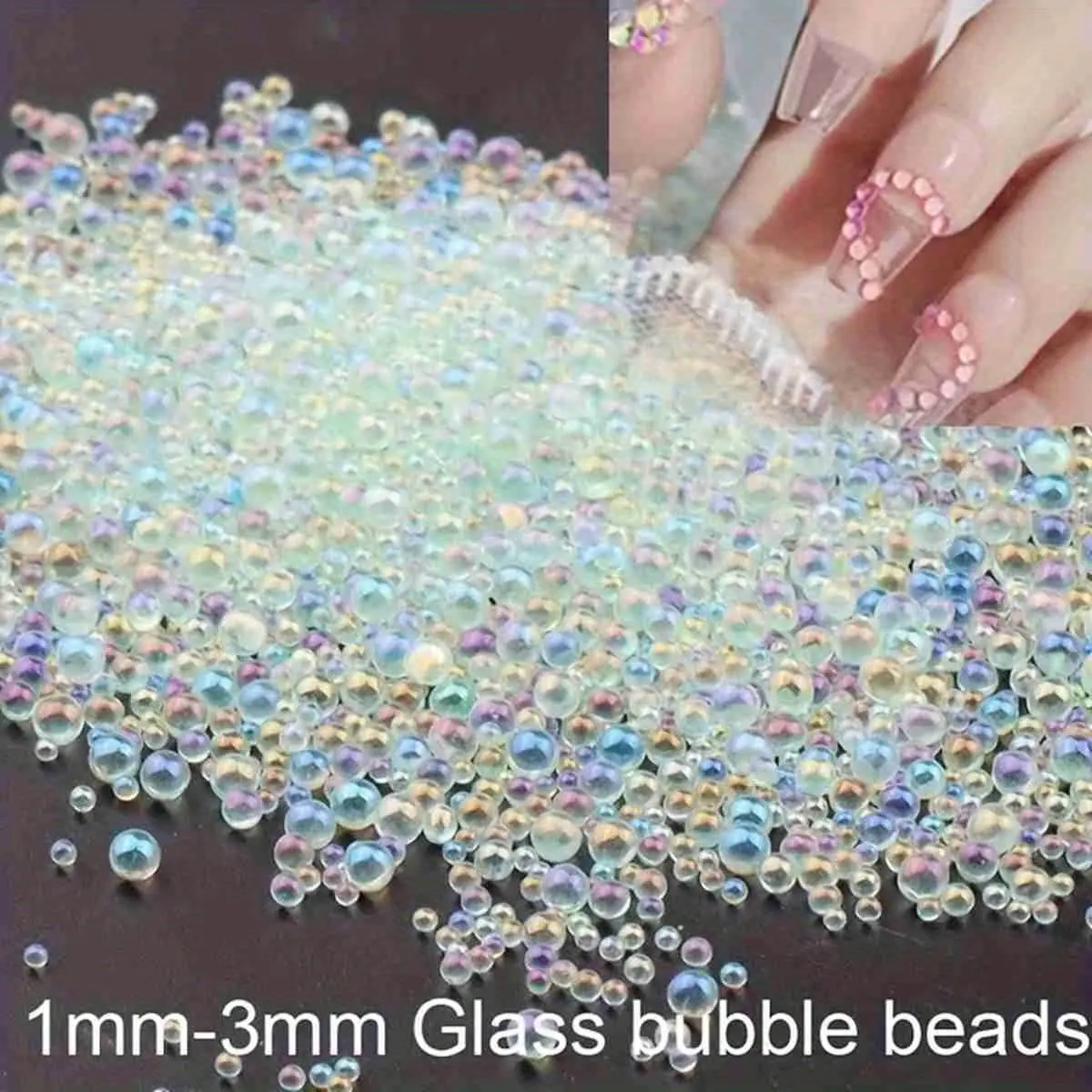 10g Mix1-3mm 3D Glass AB Crystal Nail Art Rhinestones Kit Round Bead Charm Gem Stones Jewelry Diamond With Tools Manicure