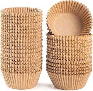 Standard Natural Cupcake Liners 500 Count, No Smell, Parchment Paper Muffin Liners, Food Grade & Grease-Proof Baking Cups