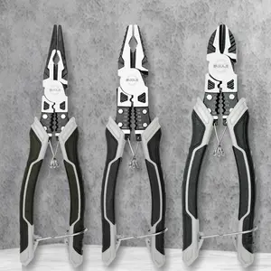 AIRAJ 3 Pliers Set, 6-in-1 Multifunctional Wire Stripper Pliers, 8.7-Inch Long-Nose Pliers, 8.3-Inch Wire-Cutting Pliers, 7.5-Inch Diagonal Side-Cutting Pliers, The Handle Is Made of Anti-Slip Tpr Material ， multiusepliers