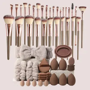 Complete Makeup Tool Set, 54-Piece Cosmetic Cleaning Kit, Includes Makeup Brush Set, Face Wash Set, Medium Sponge Egg, Travel Essential