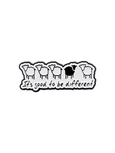 “I'ts good to be different"Cute Sheep Cartoon Animal Badge Pin, Unisex Daily Clothing Decoration, Perfect Gift for Family and Friends